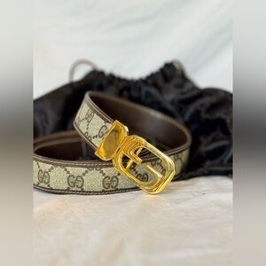 Gucci Vintage GG buckle • Supreme Monogram Canvas Belt unisex W/ DUSTBAG